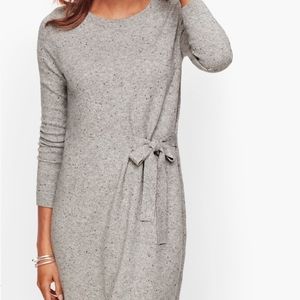 Tweed side tie sweater dress